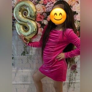 Vibrant Pink Ruched Dress